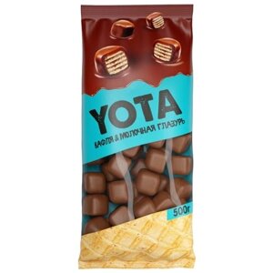 KDV Драже Yota вафля в молочно-шоколадной глазури, 500 г, 500 мл, флоу-пак