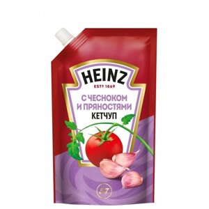 Кетчуп Heinz С чесноком и пряностями дой-пак, 320 г , 2 уп.