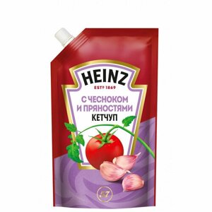 Кетчуп Heinz С чесноком и пряностями дой-пак, 320 г.