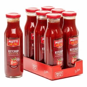 Кетчуп томатный MUTTI, 6 шт по 300 г стеклянная бутылка