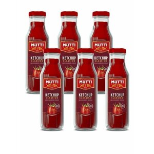 Кетчуп томатный MUTTI, 6 шт по 300 г стеклянная бутылка