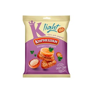 «Кириешки Light», сухарики со вкусом «Холодец с хреном», 80 г, 5 штук