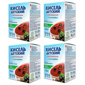 Кисель детский со вкусом черной смородины с витаминами и кальцием, Витошка, Россия, 200 г (8*25г) х 4шт