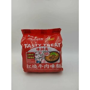 Китайская лапша быстрого приготовления со вкусом жаренной говядины 84 гр х 5 шт