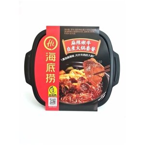 Китайская Саморазогревающаяся лапша Haidilao HotPot с говядиной и острым соусом, 435 гр