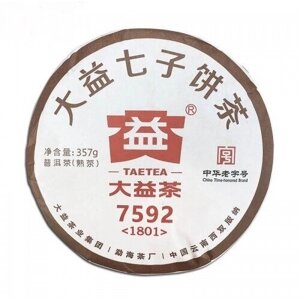 Китайский чай Шу Пуэр 7592, фабрика Мэнхай Да И, 2019 г, 357 гр.