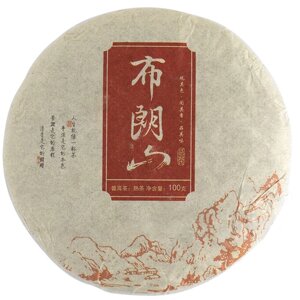 Китайский чай Шу Пуэр Булан Сяо Бин, 2020 г, блин, 97-100 г, прессованный