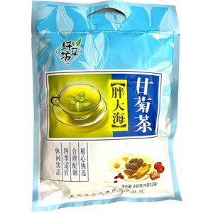 Китайский лечебный чай Бабао паньдахай / Паньдахай, жимолость, японская хризантема, барбарис, мята, боярышник / 240 гр / 12 пакетиков