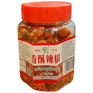 Китайский перчик с арахисом Сианласу 1 шт 120 г / смесь перца, арахиса, кунжута / красная крышка