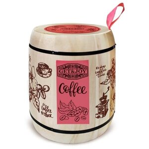 Кофе "Ирландский крем" ТМ "Get&Joy"в деревянном бочонке, розовый (6688), 150 гр
