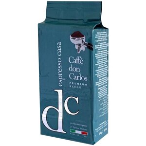 Кофе молотый Carraro Don Carlos Espresso Casa, 250 г, вакуумная упаковка