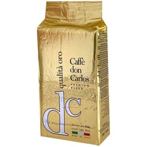 Кофе молотый Carraro Don Carlos Qualita Oro, шоколад, сливки, 250 г, вакуумная упаковка