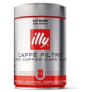 Кофе молотый Illy Caffe Filtro средней обжарки, 250 г, металлическая банка