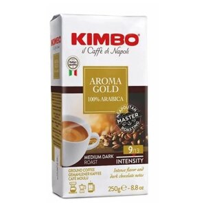 Кофе молотый Kimbo Aroma Gold Arabica вакуумная упаковка, 250 г, вакуумная упаковка, 2 уп.