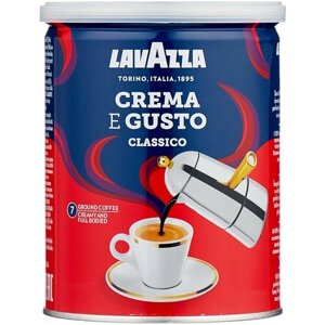 Кофе молотый Lavazza Crema e Gusto, кофе, карамель, 250 г, банка