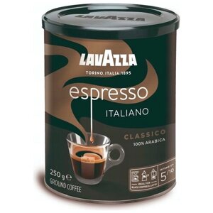 Кофе молотый Lavazza Espresso Italiano Classico вакуумная упаковка, 250 г, банка