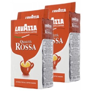 Кофе молотый Lavazza Qualità Rossa вакуумная упаковка, 250 г, вакуумная упаковка, 2 уп.