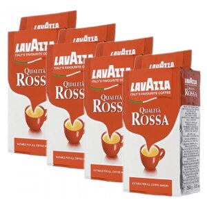 Кофе молотый Lavazza Qualità Rossa вакуумная упаковка, 250 г, вакуумная упаковка, 4 уп.