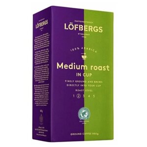 Кофе молотый Lofbergs Medium Roast IN CUP, 500 г, вакуумная упаковка