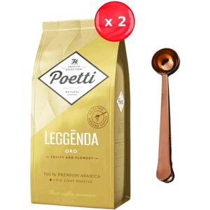 Кофе молотый Poetti Leggenda Oro 250 г, набор из 2 шт. ложка