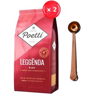 Кофе молотый Poetti Leggenda Ruby 250 г, набор из 2 шт. ложка