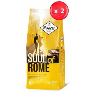 Кофе молотый Poetti Soul of Rome 200 г, набор из 2 шт