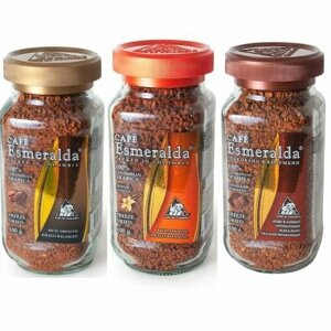 Кофе растворимый Cafe Esmeralda 3 шт (Швейцарская карамель, Баварский шоколад и Лесной орех) по 100 грамм