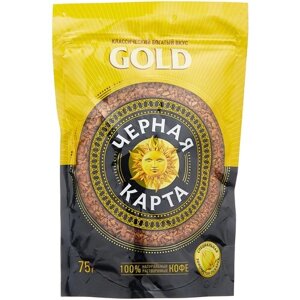 Кофе растворимый Черная карта Gold, пакет, 75 г