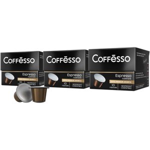 Кофе в капсулах Coffesso Espresso Superiore, шоколад, кофе, интенсивность 10, 10 кап. в уп., 3 уп.