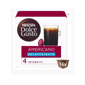 Кофе в капсулах Nescafe Dolce Gusto Americano Decaffeinato, 16 капсул х 1 уп, без кофеина