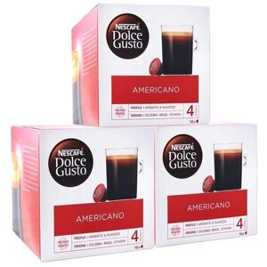 Кофе в капсулах Nescafe Dolce Gusto Americano, интенсивность 4, 48 капсул (3 уп. по 16 капсул) Нескафе Дольче Густо Американо