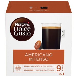 Кофе в капсулах Nescafe Dolce Gusto Americano Intenso, кофе, интенсивность 9, 16 порций, 16 кап. в уп.