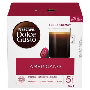 Кофе в капсулах Nescafe Dolce Gusto американо 16 кап ,2 уп.