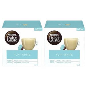 Кофе в капсулах Nescafe Dolce Gusto Flat White, сливки, интенсивность 5, 32 порций, 16 кап. в уп., 2 уп.