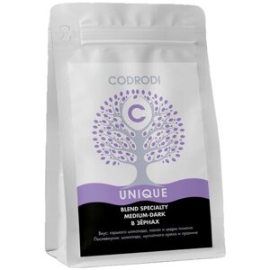 Кофе в зернах Codrodi Blend Specialty UNIQUE (Эфиопия/Колумбия/Уганда) 250 гр
