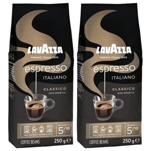 Кофе в зернах Lavazza Espresso Italiano Classico (Caffe Espresso), фрукты, карамель, средняя обжарка, 2 уп., 250 г