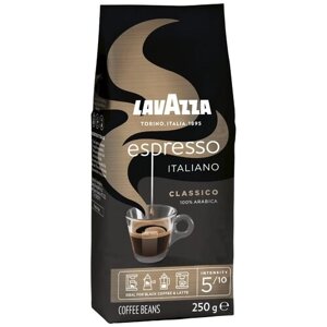 Кофе в зернах Lavazza Espresso Italiano Classico (Caffe Espresso), карамель, фрукты, средняя обжарка, 250 г