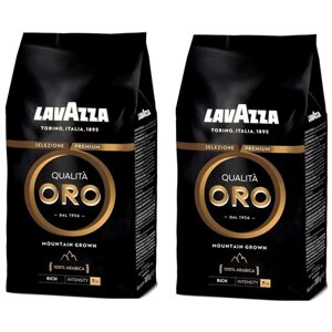Кофе в зернах Lavazza Qualita ORO Mountain Grown, орех, фрукты, средняя обжарка, 2 уп., 1 кг