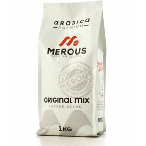 Кофе в зернах MEROUS ORIGINAL MIX, смесь арабики и робусты, 1000 гр.