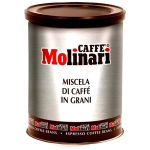 Кофе в зернах Molinari Cinque Stelle, жестяная банка, натуральный, 250 г