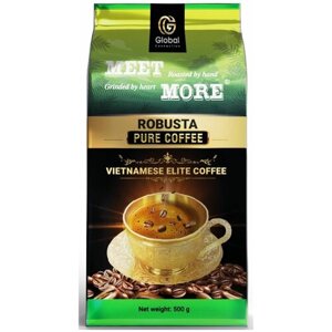 Кофе в зернах robusta PURE COFFE vietnamese ELITE coffee (вьетнамский элитный кофе)/MEET/робуста/ 500 гр