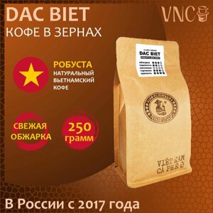 Кофе в зернах VNC Робуста "Dac Biet" 250 г, Вьетнам, свежая обжарка, Дак Биет)