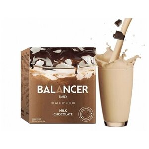 Коктейль BALANCER DAILY со вкусом «Молочный шоколад»В упаковке: 10 саше по 52 г. Пищевой продукт диетического питания.
