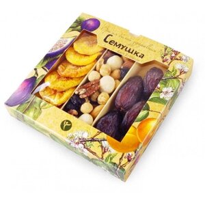Коктейль смесь орехов с королевскими финиками и персиками Семушка, 230г