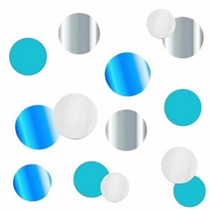 Конфетти "Круги Микс" Нежно-голубые фольгированные, бумажные, 25мм, 30гр в упаковке