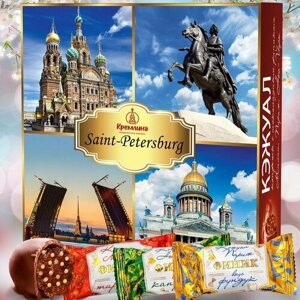 Конфеты на основе финика Ассорти "Casual финик шоколадный" со вкусами кофе, тирамису и лесного ореха в подарочной коробке"Санкт-Петербург", сладкий подарок, 230 гр