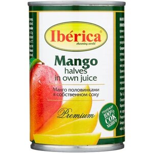 Консервированное манго Iderica половинками в собственном соку, 425 мл