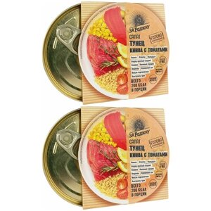 Консервы рыбные "За Родину"Салат из тунца филе с киноа и томатами, 160 г - 2 шт