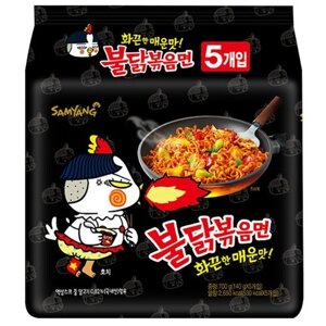 Корейская лапша быстрого приготовления: упаковка 5 штук Samyang Hot Chicken