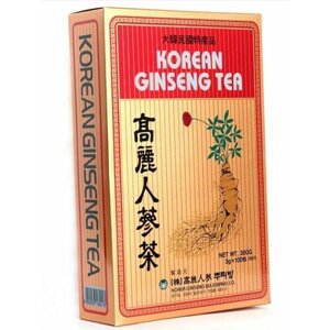 Корейский чай с высоким содержанием женьшеня, Korean Ginseng Tea красный женьшень, 1 коробка 300 г 3 г x 100 упаковка, антивозрастной